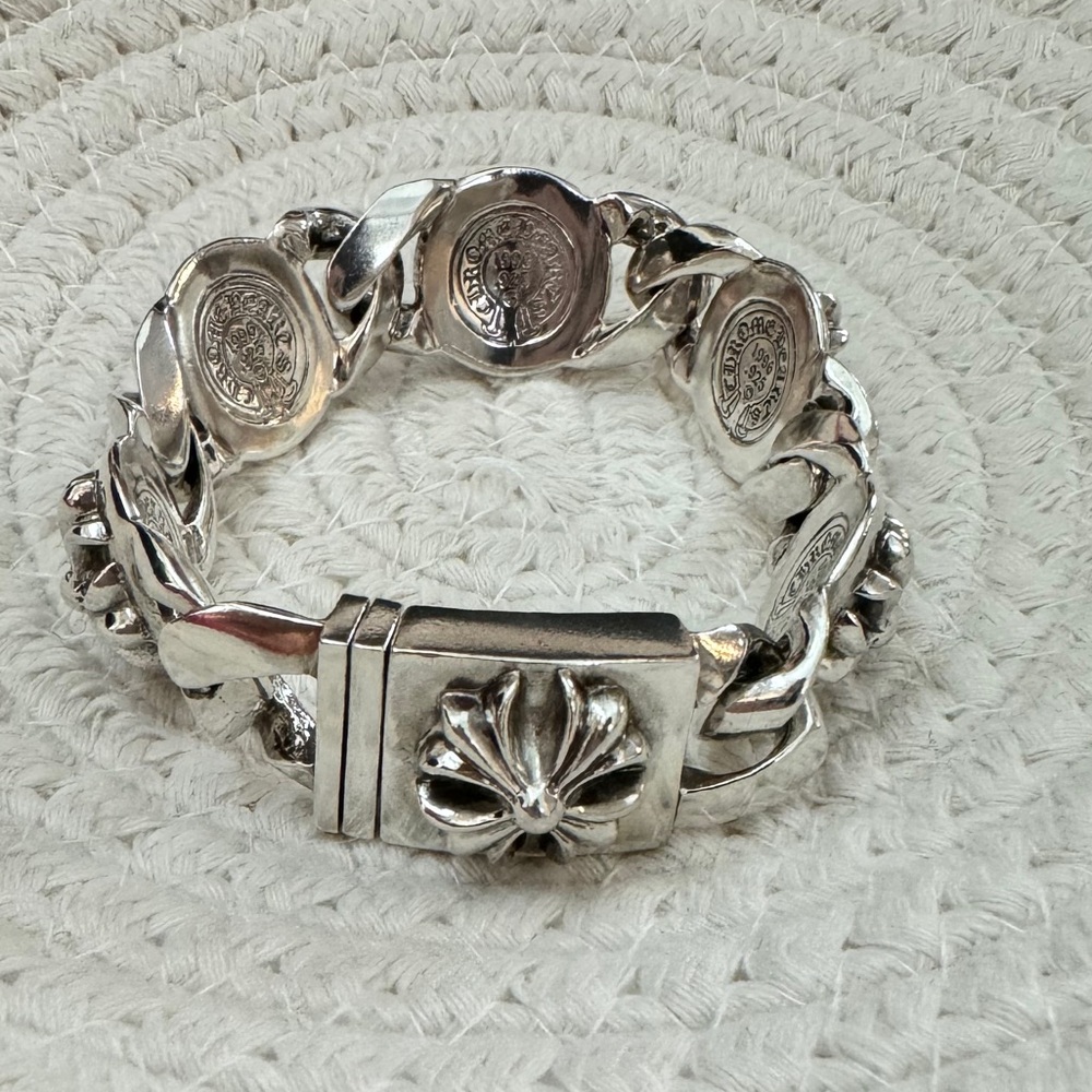 Chrome Hearts Cross Link Silver Bracelet